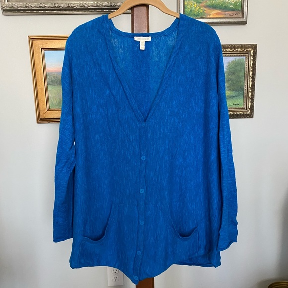 Eileen Fisher Sweaters - Eileen Fisher Bright Blue Cardigan size L